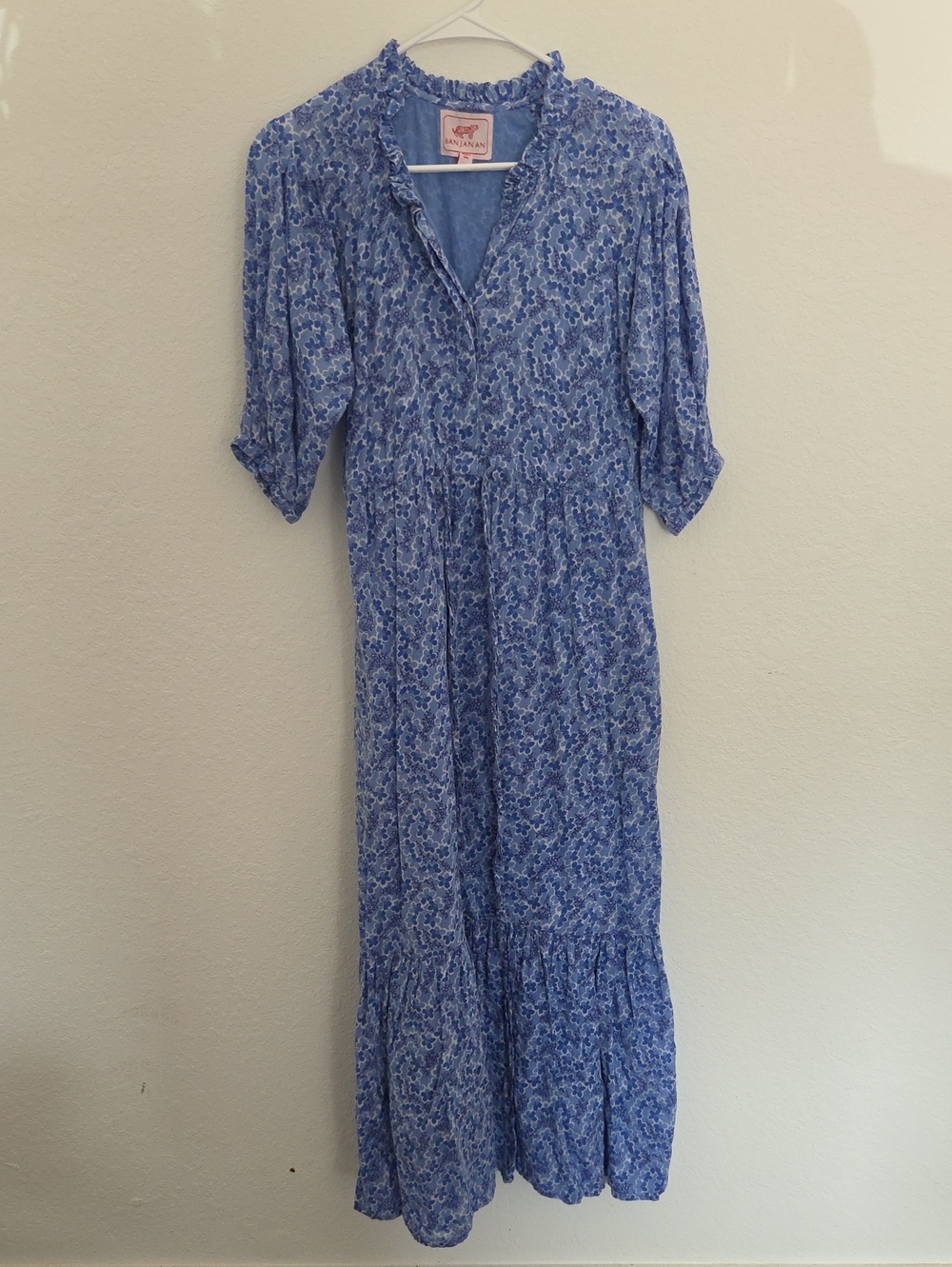 BANJANAN Vista Betty dress, very long, size S, 100% cotton